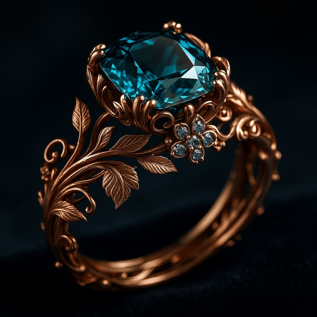 Amandine | Bague Cristal Vert Naturel